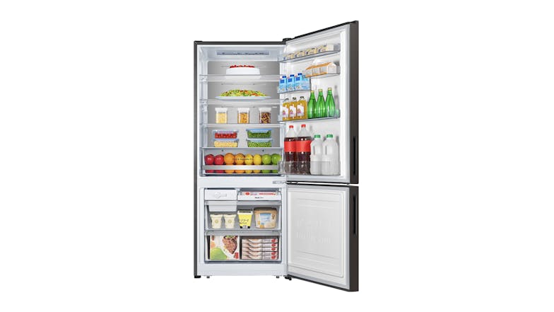 Hisense 417L Bottom Mount Fridge Freezer - Taupe Steel (HRBM418D)