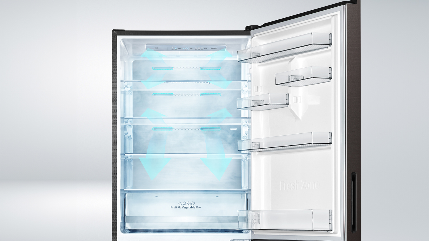 Hisense 417L Bottom Mount Fridge Freezer Taupe Steel (HRBM418D