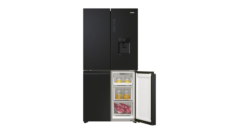 Haier 508L Quad Door Fridge Freezer with Water Dispenser - Black (HRF580YHC)