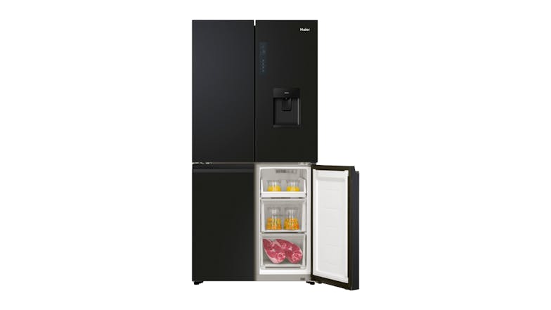 Haier 507L Quad Door Fridge Freezer with Ice & Water Dispenser - Black (HRF580YPC)