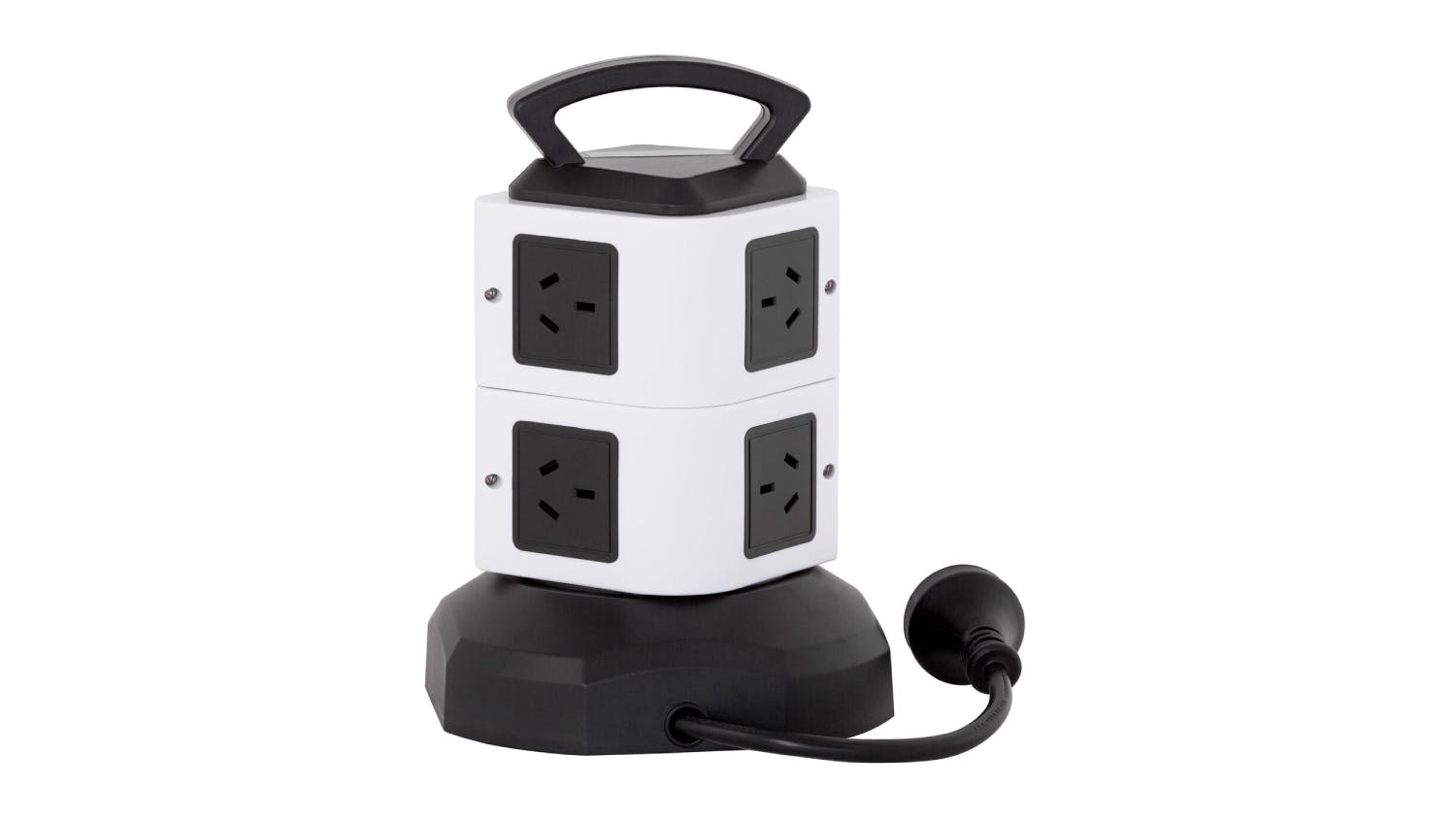 Lenoxx Rotating Tower Surge Protection Powerboard (6 Outlet, 2x USB-A, 2x USB-C)