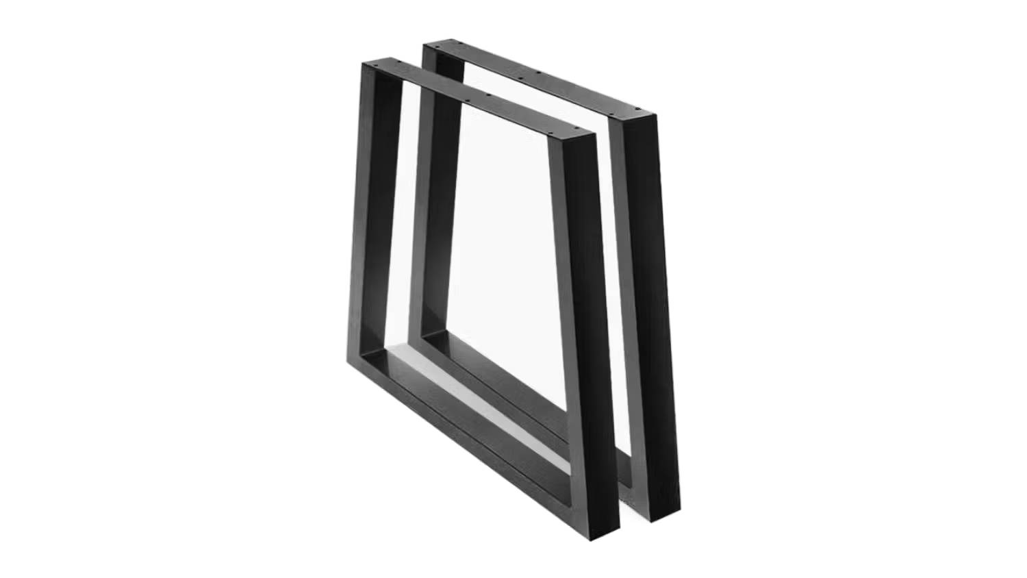 TSB Living Bottom-Heavy Trapezoid Table Leg with Pre-Drilled Holes 2pcs. - Matte Black