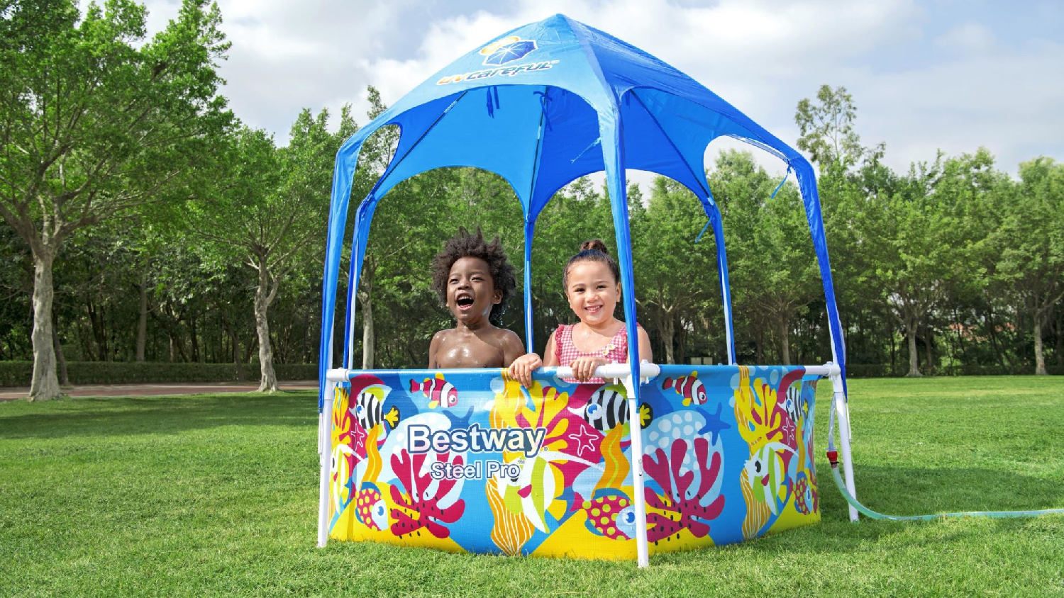 Bestway Steel Pro Splash-In Paddling Pool with Canopy 183 x 51cm