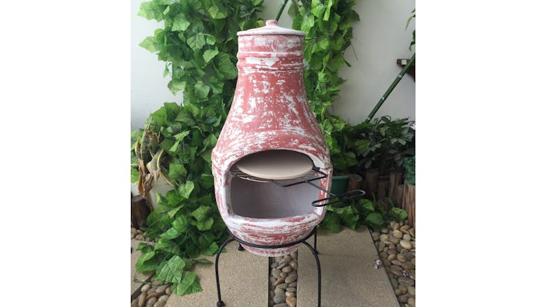 TSB Living Clay Woodfired Oven with Stand, Grill Plate - Sandy