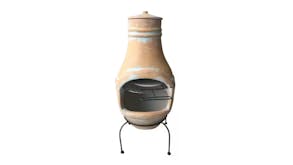 TSB Living Clay Woodfired Oven with Stand, Grill Plate - Sandy