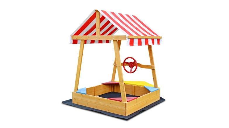 TSB Living Wooden Sandpit with Canopy - Boat Theme