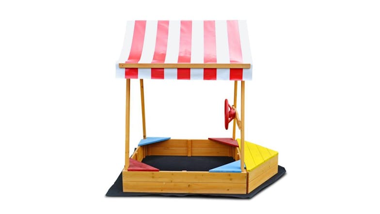 TSB Living Wooden Sandpit with Canopy - Boat Theme