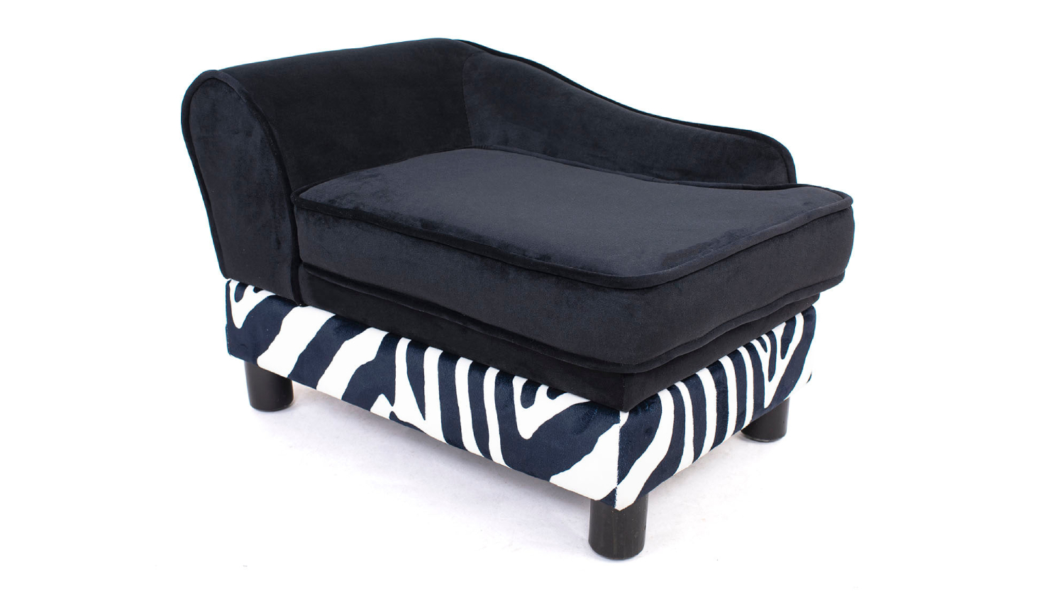 TSB Living Velvet Pet Chaise Lounge Modern Zebra Harvey Norman New