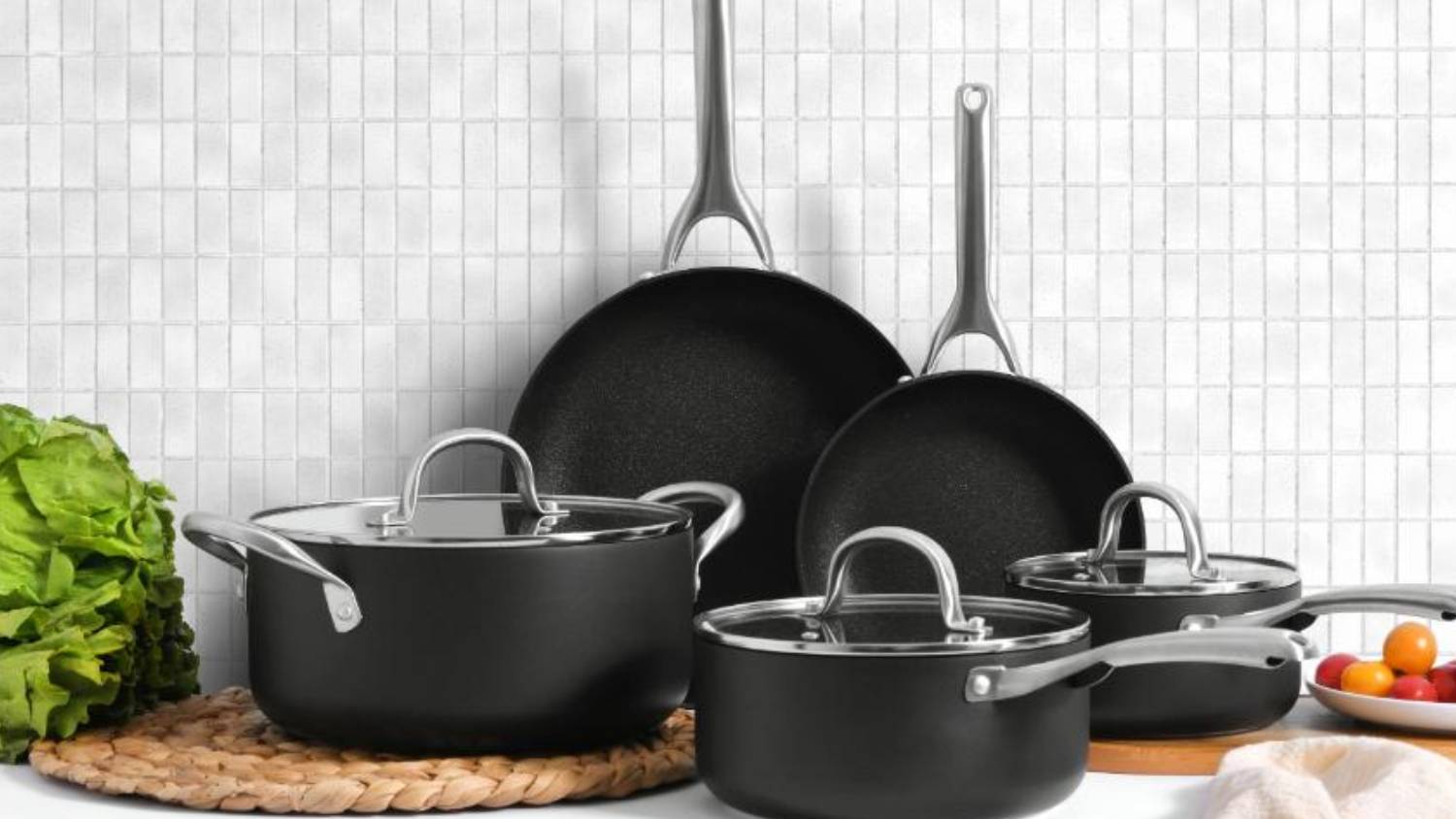 Meteore Non-Stick Cookware Set 5pcs. - Matte Black