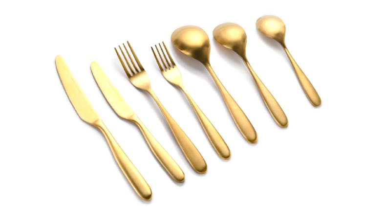 Nouveau Cutlery Set 42pcs. - Matte Gold