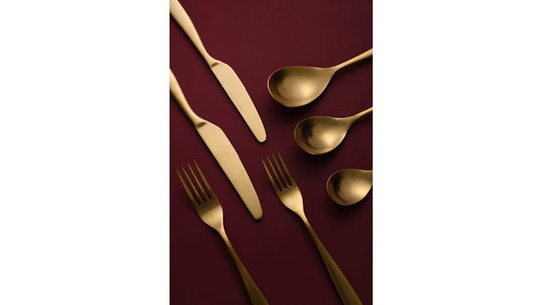 Nouveau Cutlery Set 42pcs. - Matte Gold