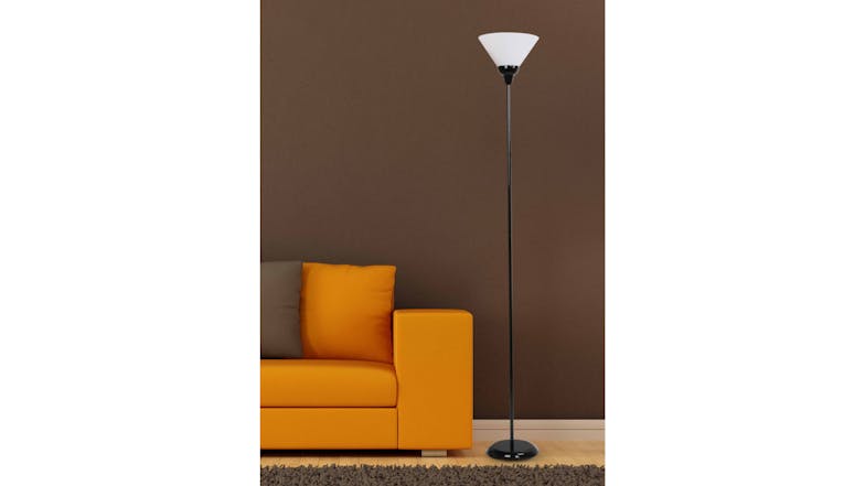 Sherwood Modern Uplighter Floor Lamp - Black/White