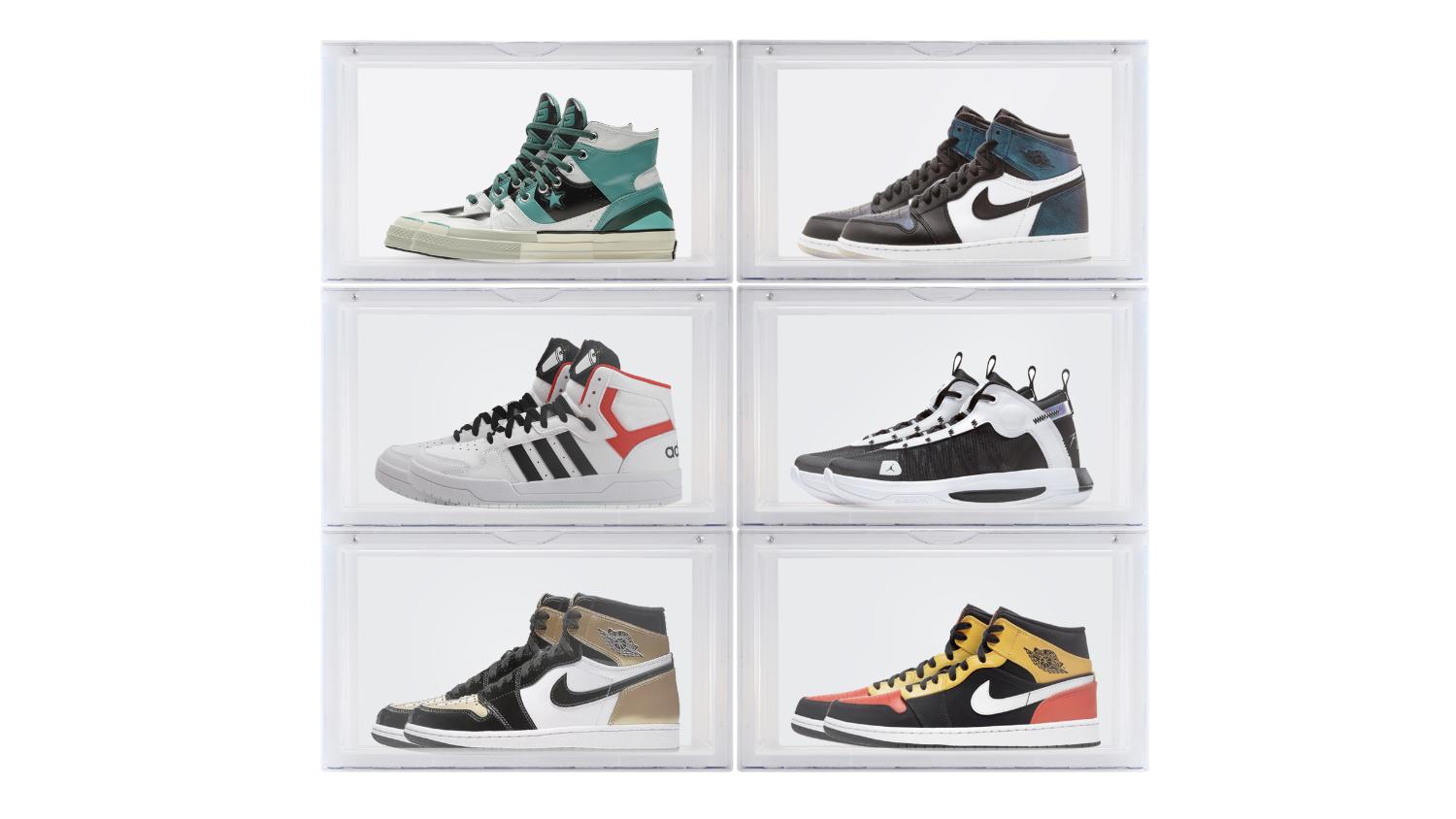 Sherwood Stacking Shoe Side Display Box 6pcs. - Transparent