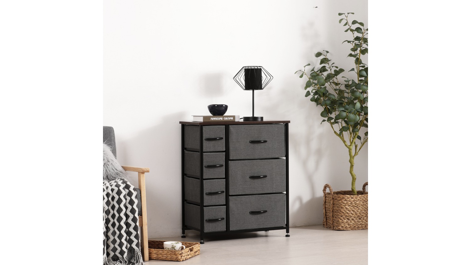Sherwood Luna 7 Drawer Linen Dresser - Charcoal