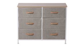 Sherwood Luna 6 Drawer Linen Dresser - Cream