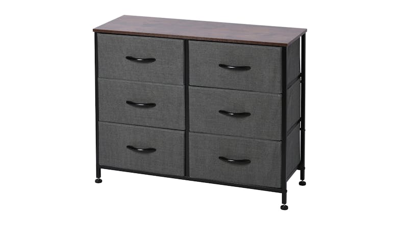 Sherwood Luna 6 Drawer Linen Dresser - Charcoal