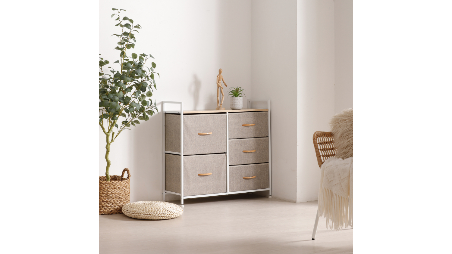 Sherwood Luna 5 Drawer Linen Dresser - Cream