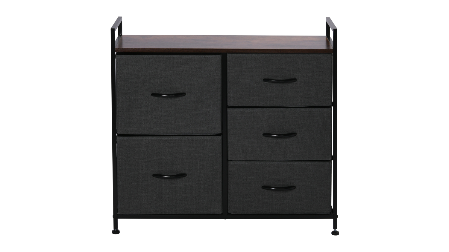 Sherwood Luna 5 Drawer Linen Dresser - Charcoal