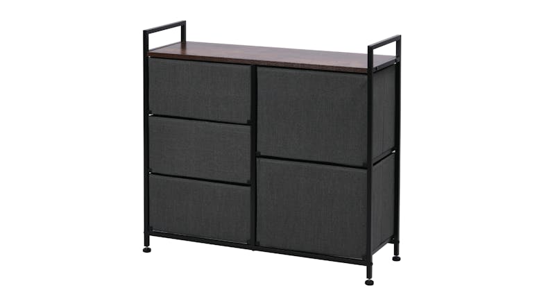 Sherwood Luna 5 Drawer Linen Dresser - Charcoal