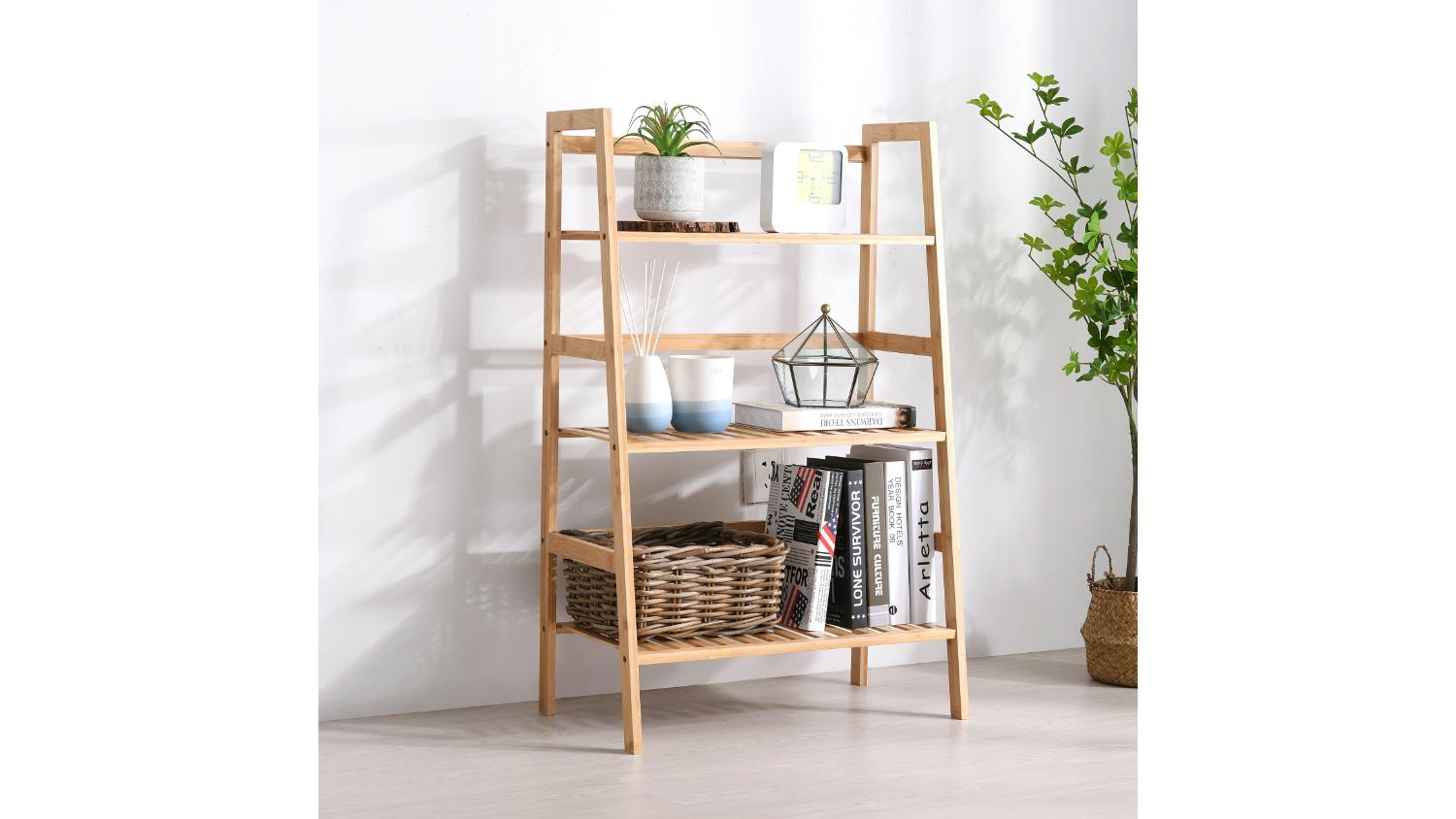 TAKARA Kusa 3 Tier Bamboo Ladder Shelf Harvey Norman New Zealand