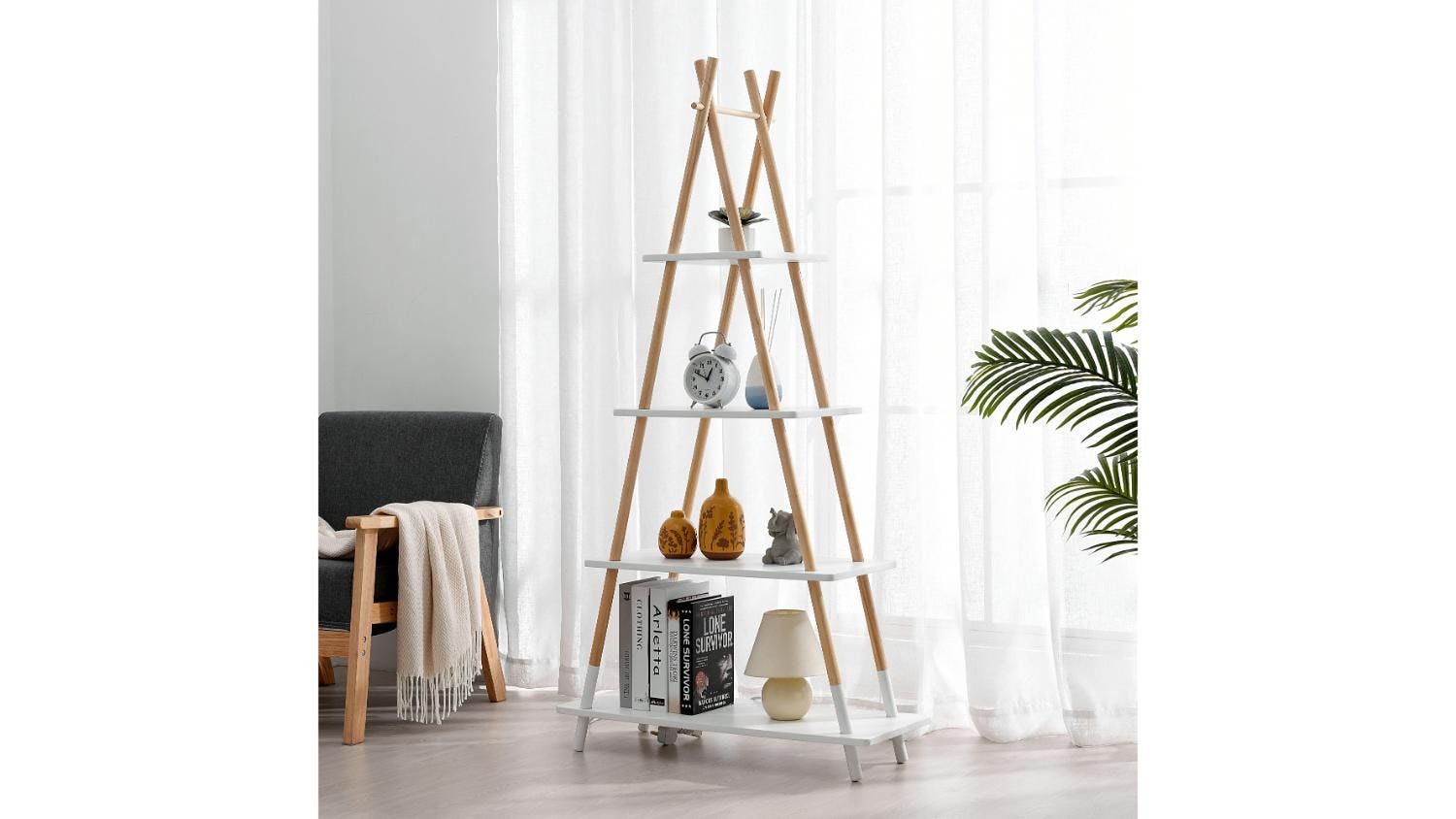 TAKARA Kusa 4 Tier Bamboo Ladder Shelf