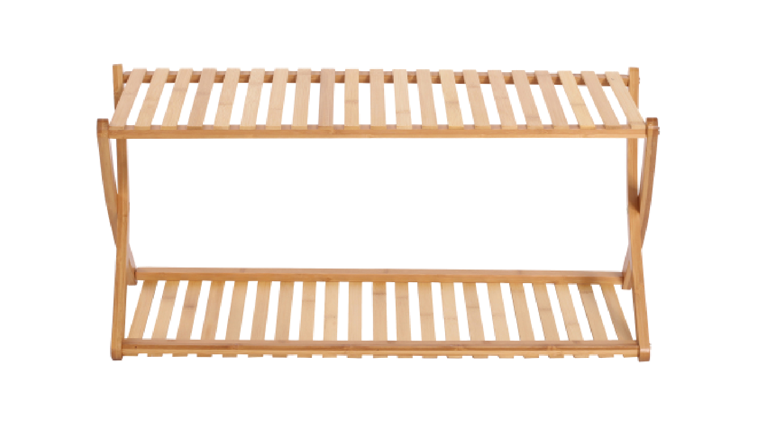 Sherwood 2-Tier Collapsable Natural Bamboo Shoe Rack