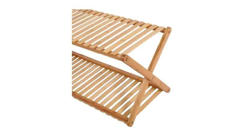 Sherwood 2-Tier Collapsable Natural Bamboo Shoe Rack