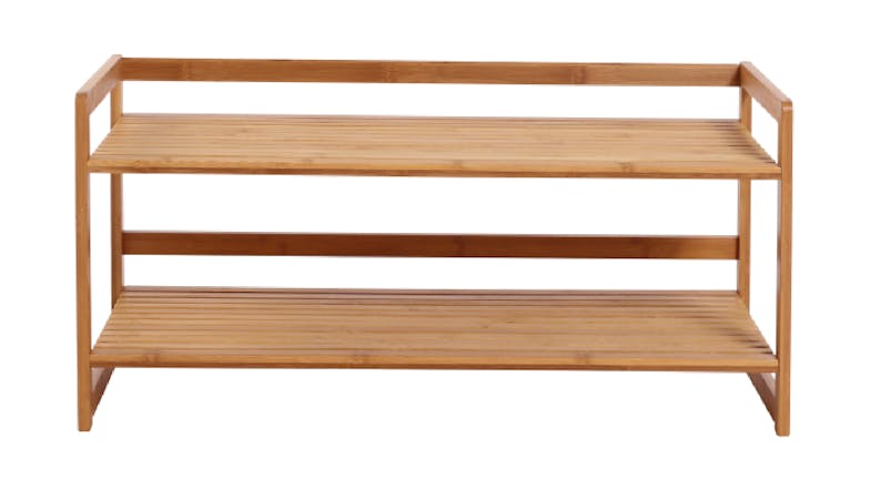 Sherwood 2-Tier Curved Natural Bamboo Shoe Rack
