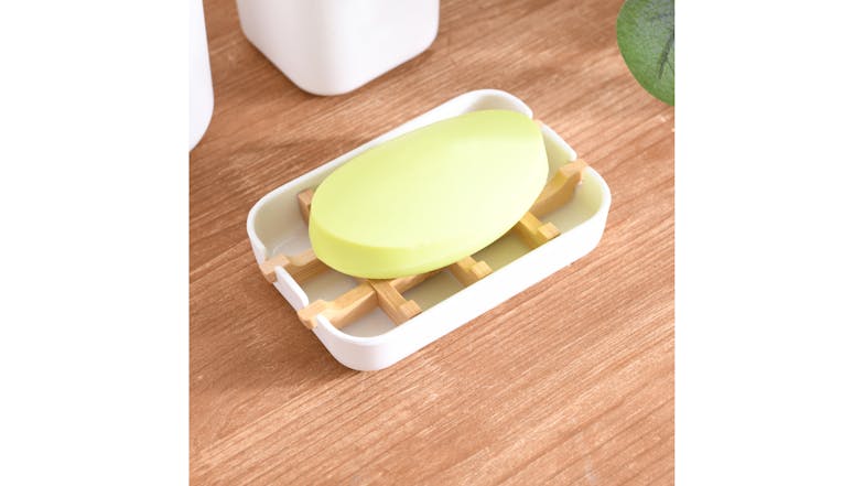 TAKARA Bamboo Soap Dish - White
