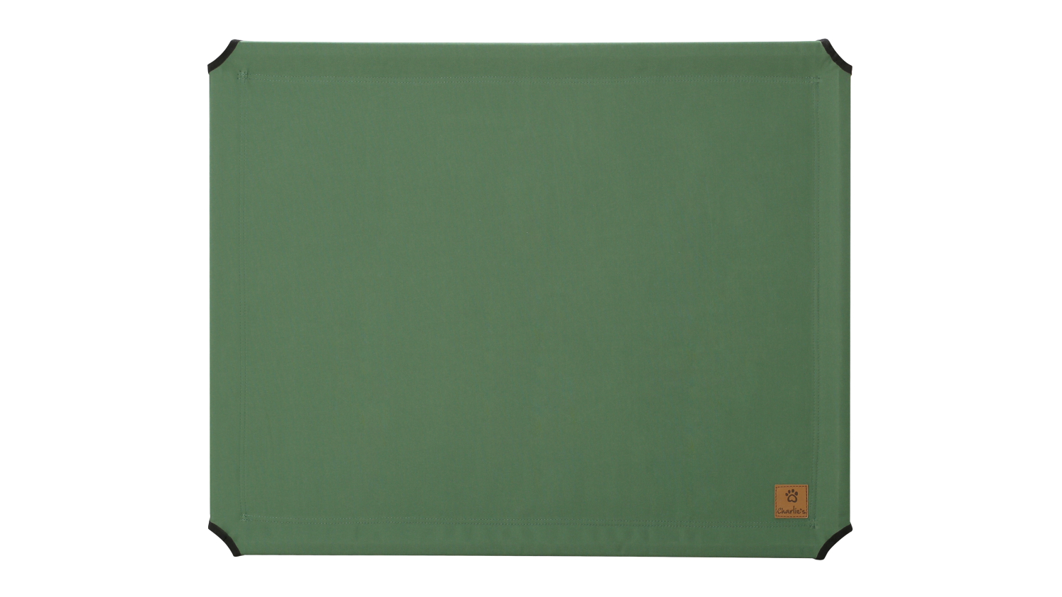 A front view of the pet bed replacement cover in green colour