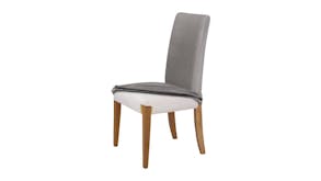 Sherwood Faux Suede Dining Chair Cover 6pcs. - Silver