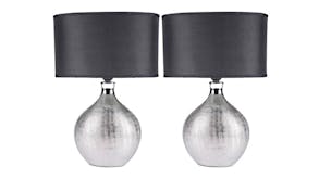 Sherwood Cosmo Contemporary Table Lamp 2pcs. - Textured Silver