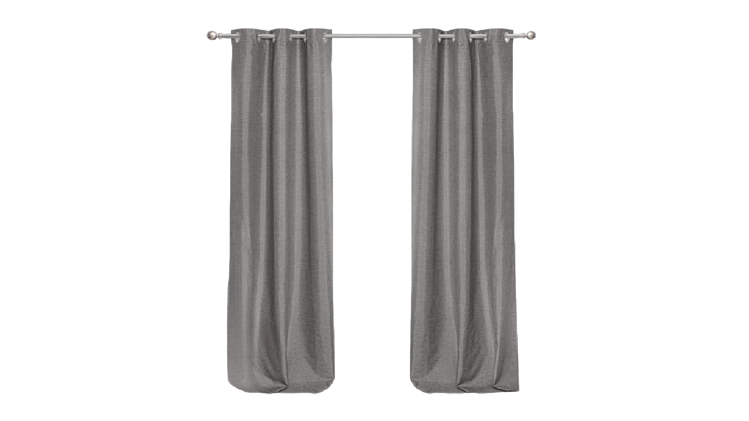 Sherwood Home Faux Linen Blackout Curtain Twin Pack 225 x 223cm - Pepper Grey