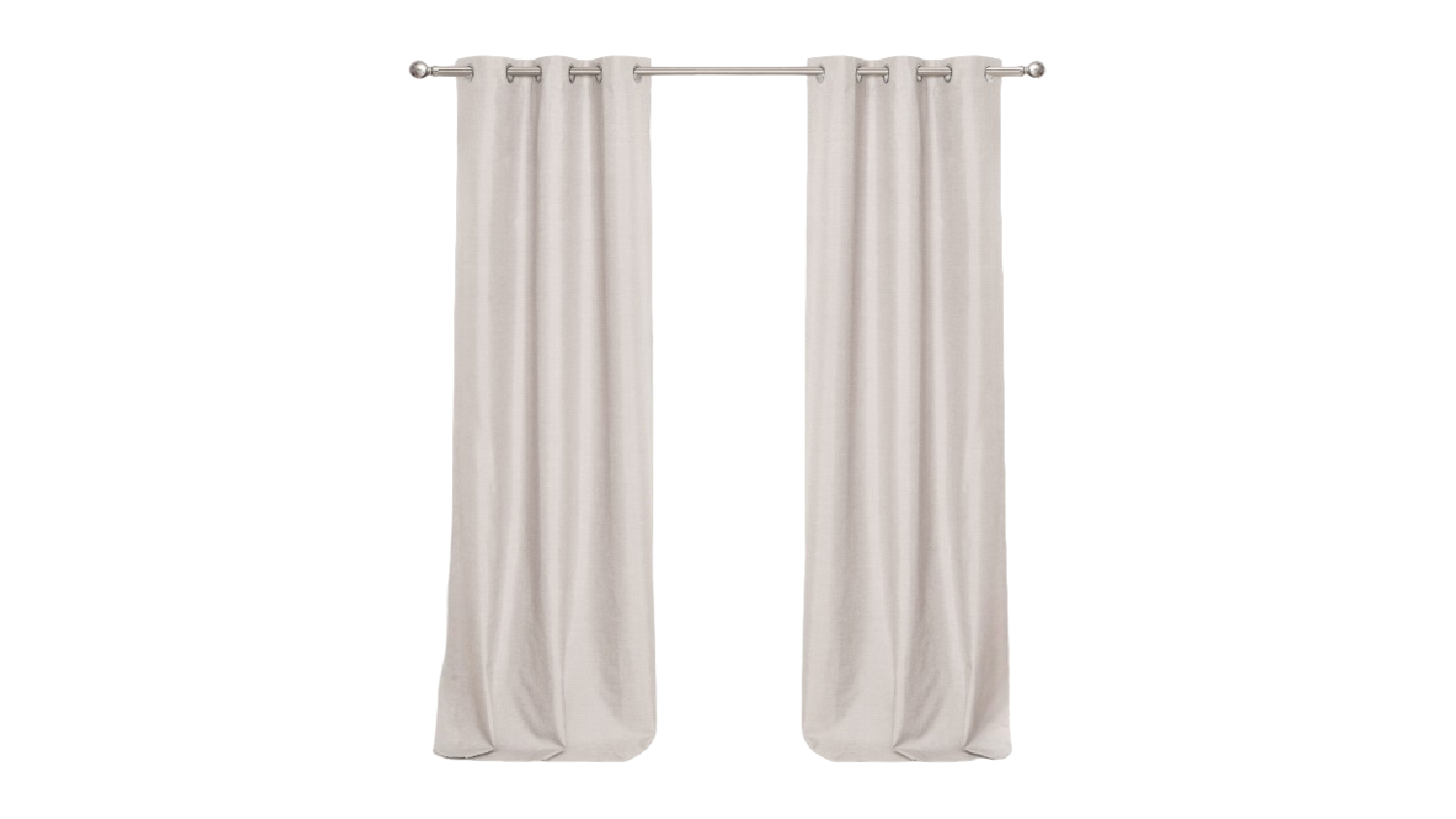 Sherwood Home Faux Linen Blackout Curtain Twin Pack 90 x 223cm - Porcelain White