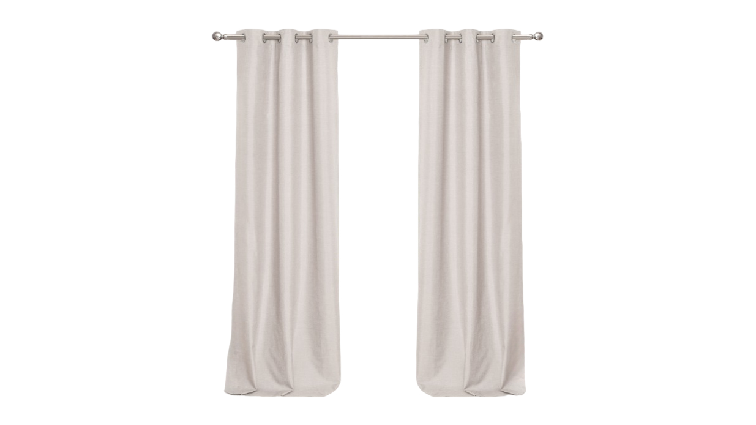 Sherwood Home Faux Linen Blackout Curtain Twin Pack 135 x 223cm - Porcelain White