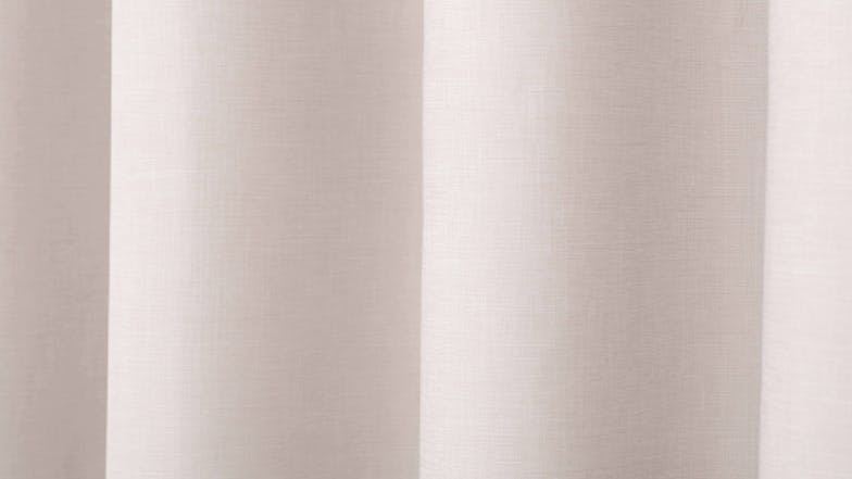 Sherwood Home Faux Linen Blackout Curtain Twin Pack 135 x 223cm - Porcelain White