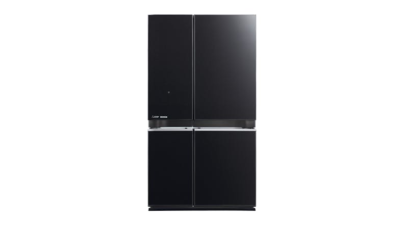 Mitsubishi Electric 635L Quad Door Fridge Freezer with Ice Maker - Black Glass (MR-LA635ER-GBK-A)