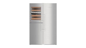 Liebherr 645L Side by Side Fridge Freezer with Wine Cabinet - Stainless Steel (SBSes 8486)