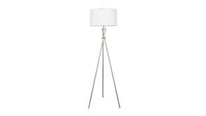 Sherwood Art Deco Tripod Floor Lamp - Silver/White