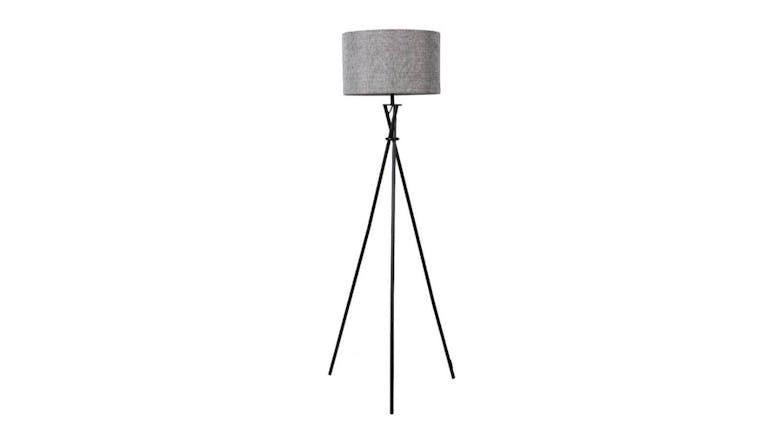 Sherwood Art Deco Tripod Floor Lamp - Matte Black/Grey