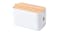 TAKARA Stackable Bamboo Jewellery Storage Containers with Lid - White