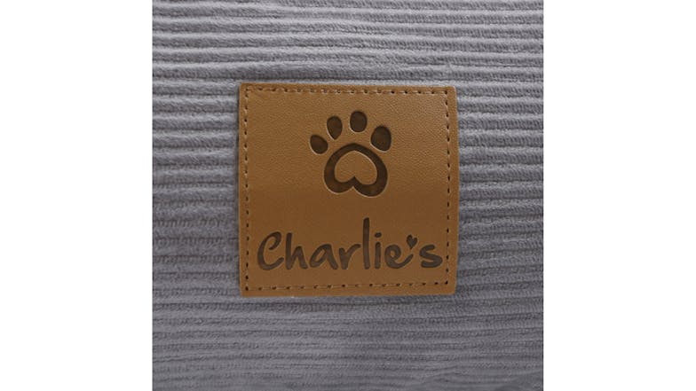 Charlie's "Snookie" Corduroy Pet Bed with Hood Medium - Dove Grey