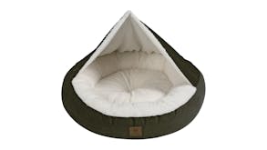 Charlie's "Snookie" Corduroy Pet Bed with Hood Medium - Olive