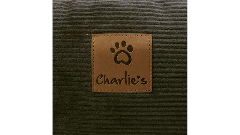 Charlie's "Snookie" Corduroy Pet Bed with Hood Medium - Olive
