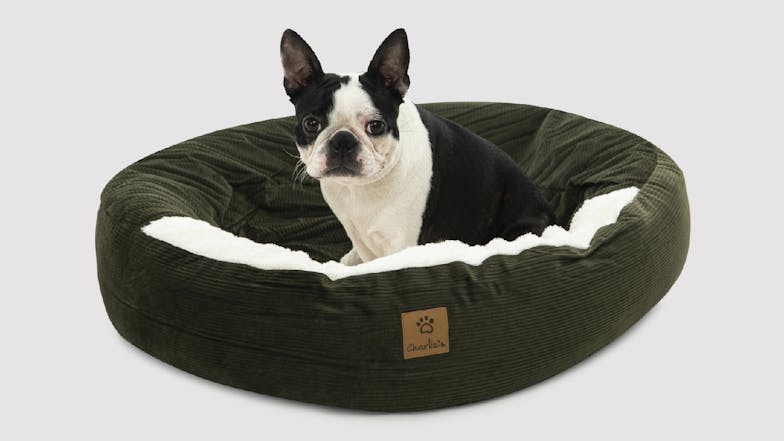 Charlie's "Snookie" Corduroy Pet Bed with Hood Medium - Olive