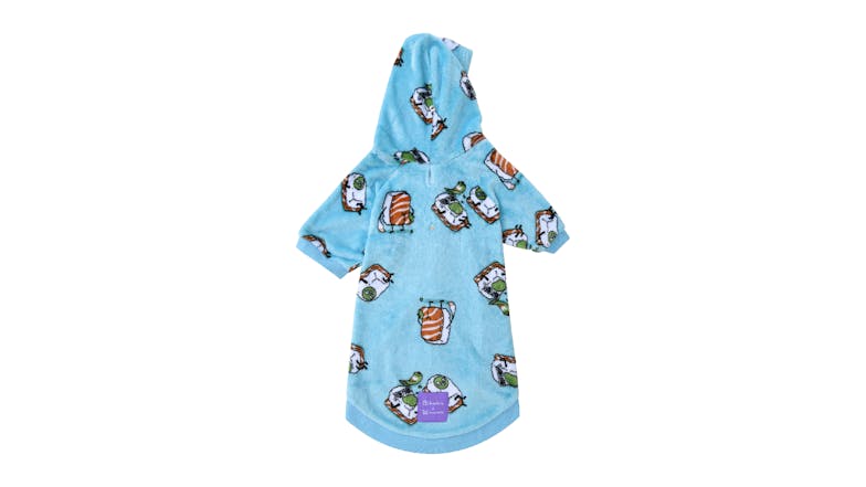 Uggo Wear Sherpa Fleece Pet Hoodie Extra Small - Teal Wassap'B