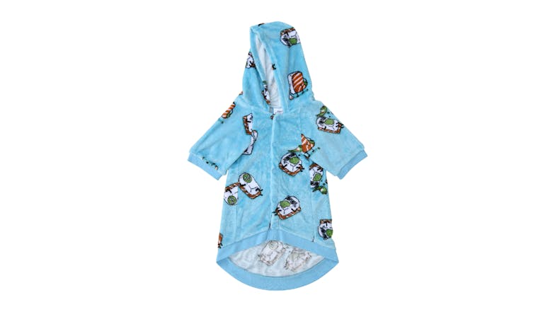 Uggo Wear Sherpa Fleece Pet Hoodie Extra Medium - Teal Wassap'B