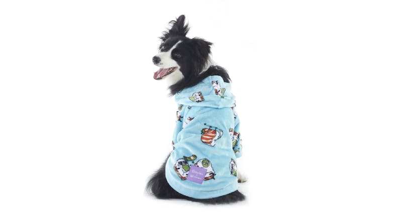 Uggo Wear Sherpa Fleece Pet Hoodie Extra Medium - Teal Wassap'B