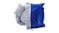 Charlie's Hampton Dog Bed with Blanket, Pillow Large - Herringbone Blue/Grey