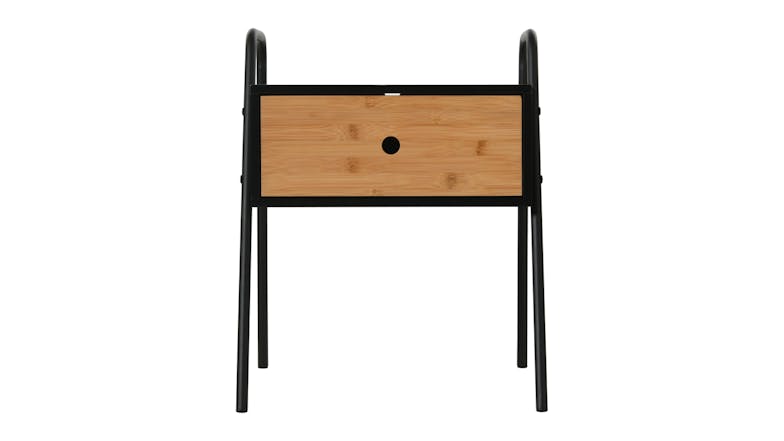 Sherwood Oliver Modern Bedside Table - Black/Natural